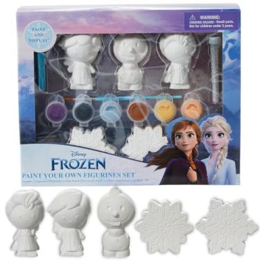 Imagem de Innovative Designs - Kit de Pintura Disney Frozen DIY Pinte suas próprias estatuetas para meninas - Elsa, Anna, Olaf, flocos de neve - 6+ anos