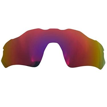 Imagem de Wetnenss Lentes de substituição para óculos de sol Oakley Radar EV Path OO9208/polarizadas de 1,5 mm/fácil de instalar (vermelho escuro)
