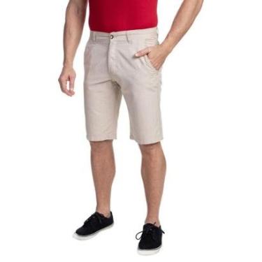 Imagem de Bermuda Masculina Slim Bege Linho - 44-Masculino