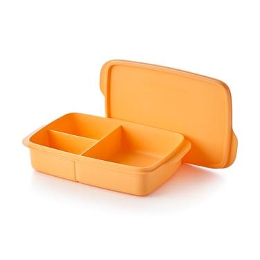 Imagem de Tupperware Lancheira Lunch-It Portion & Go Recipiente de armazenamento de alimentos em laranja, lavável na lava-louças e livre de BPA (4 xícaras/1L)