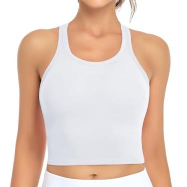 Imagem de Camiseta feminina cropped sem aro sem aro costas nadador macia confortável para treino camiseta de ioga, Nude., PP