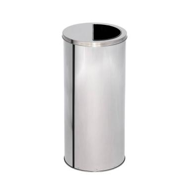 Imagem de Lixeira de Inox 62L com Aro Meia Lua
