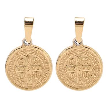 Imagem de 2Pcs Medalha Pingente Charms para Colares Pulseiras, Jóias Ouro Aço Inoxidável Moeda Medalha Pingente, Medalha Pingente Decoração/737