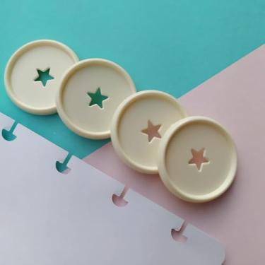 Imagem de Kit 12 Discos G 32mm de Caderno Infinito Sistema Inteligente Amor Infinito Cadernos - Estrela (Off White)