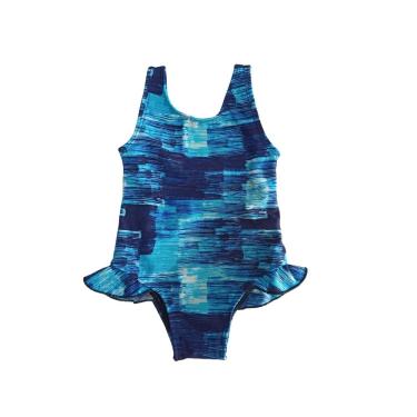 Imagem de Maiô infanto juvenil feminino fechado proteção UV50+ com babdinho 0 a 16 anos