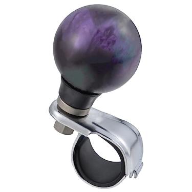 Imagem de Lunsom Botão giratório de volante, alça elétrica suicida em forma de bola, acessório para auxiliar de giro de carro, compatível com a maioria dos veículos, roxo escuro