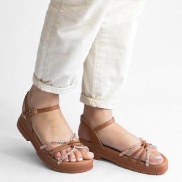 Imagem de Papete Nó Strass Ananda Caramelo Marrom 36-Feminino