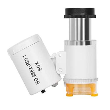 Imagem de Lupa 60X Lupa iluminada com 2 luzes LED e 1 luz UV Distância focal ajustável para joalheiros relojoeiros gemologistas amadores