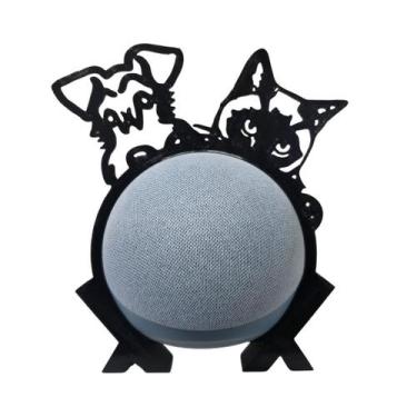 Imagem de Suporte de Alexa para Echo Dot 4 e Dot 5 "Schnauzer e Gato" - Espaço 3