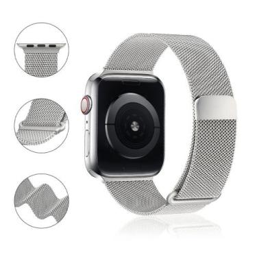 Imagem de Pulseira Aço Milanês Milanese Compatível com Apple Watch - Baú do Viki