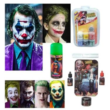 Imagem de Kit Tinta Maquiagem Coringa Terror Halloween Festa Fantasia - Rostinho