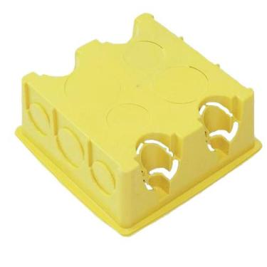 Imagem de Kit 5 Caixa de Luz Plástica Quadrada Amarela 4x4 - Gerplast