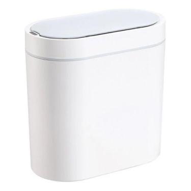 Imagem de Lixeira Banheiro Plastico 6 L Automatica 27x26x14cm - Branca - Oikos, 