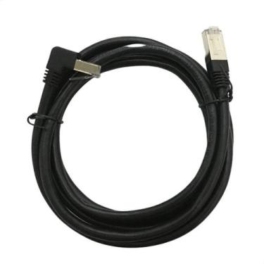 Imagem de Cabo De Rede Cat7 Plug 90 Graus Para Cima Preto - 5 Metros - Cirilocab