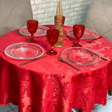 Imagem de Toalha de Mesa Jacquard Redonda para Festas Buffet Eventos - MUMUDECOR