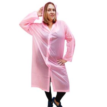 Imagem de Capa de Chuva Neon Adulto Unissex PVC Impermeável com Capuz e Botão de