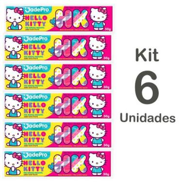Imagem de Kit com 06 un Pasta de Dente Infantil Hello Kitty 50Gr Sem açúcar - JA