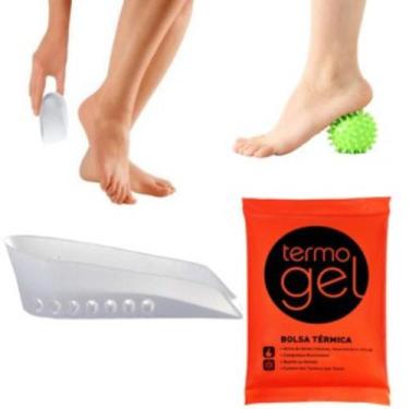 Imagem de Kit de Tratamento Com  Calcanheira Bolsa Em Gel Bolinha Massageadora -