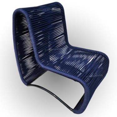 Imagem de Poltrona Londres Corda Náutica Azul Marinho e Alumínio - Varanda Móvei