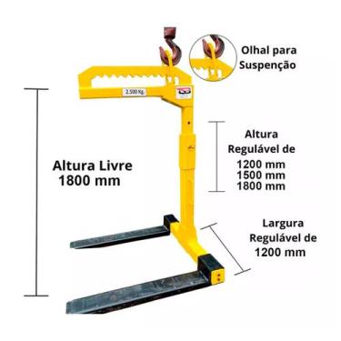 Imagem de Garfo Paleteiro 2500kg Novo sem Uso TSB Produto Industrial