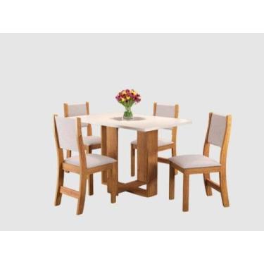 Imagem de Mesa de Jantar Magic com 4 Cadeiras Viero Mel Blonde - viero moveis