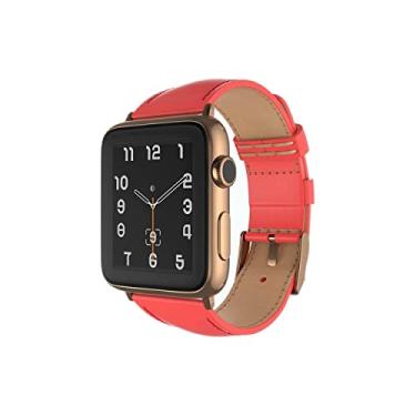 Imagem de Snakehive Pulseira de couro genuíno compatível com Apple Watch | Compatível com Apple Watch de 42 mm, 44 mm, 45 mm, Ultra 49 mm Series 1, 2, 3 4, 5, 6 7, 8, Watch SE et ULTRA iWatch | Feita à mão para