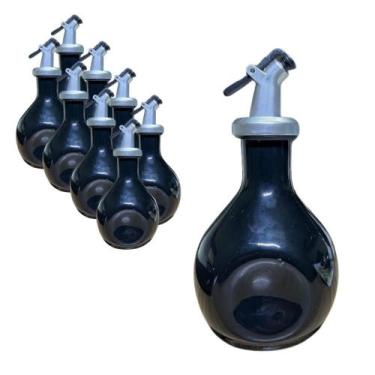 Imagem de Kit 10 Jarra Porta Shoyu Amassada Sushi Preto Bico Dosador - Prattos