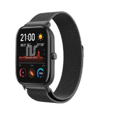 Imagem de Kit 2 Pulseiras em Metal / Aço - Magnética compatíveis com Amazfit GTS