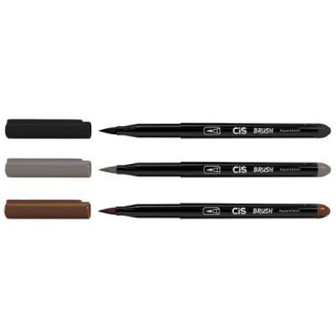 Imagem de Kit 03 Caneta Pincel Marcador CIS Brush Pen Escolha a Cor