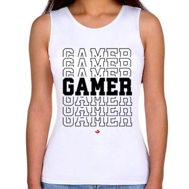 Imagem de Regata Feminina Gamer - Foca na Moda, Branco, GGG