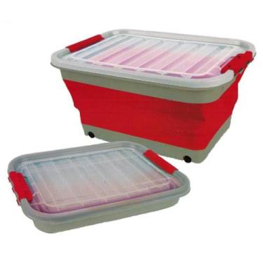 Imagem de Caixa Organizadora Dobrável Silicone Plástico com Rodas 45 L - Members
