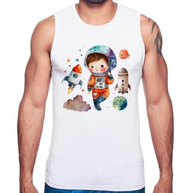 Imagem de Regata Astronauta Criança e Foguetes - Foca na Moda, Branco, M