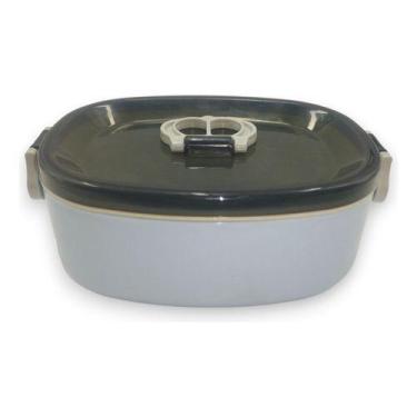 Imagem de Pote Marmita Plástica Com Tampa Divisória Vasilha 600ml - Kadê, Azul-c