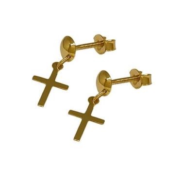 Imagem de Brinco Em Ouro 18k 750 Cruz Maravilhoso