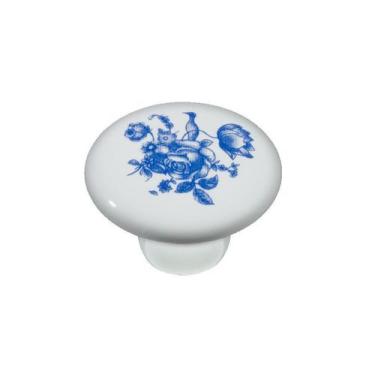 Imagem de Puxador italy line ceramica il7068 estampa azul antigo louça, IL 7068