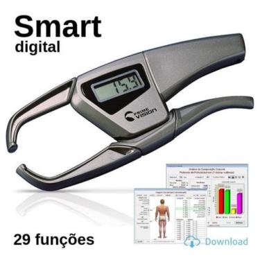 Imagem de Adipômetro Cientifíco Digital Smart Cinza ( 29 Funções ) Com Software 