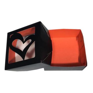 Imagem de 100 Caixas Para 4 Brigadeiros Visor Bombom Coração Trufas - Gráfica Ui