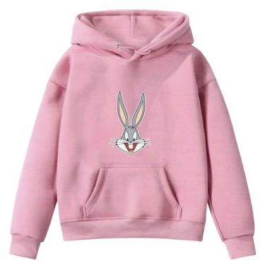 Imagem de Moletom Infantil Coelho Orelhas Páscoa Desenho Infância Bolso Canguru 