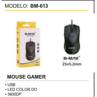 Imagem de Mouse Gamer com Fio USB 3600DPI BM-613 - B-Max