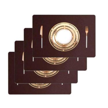 Imagem de 2 Jogo Americano Couro Impermeável Limpa Facil Para Mesa - Genertoy