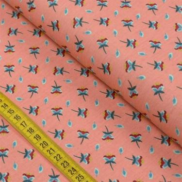 Imagem de Tecido Estampado para Patchwork - Caleidoscópio: Mini Flores Rose (0,5
