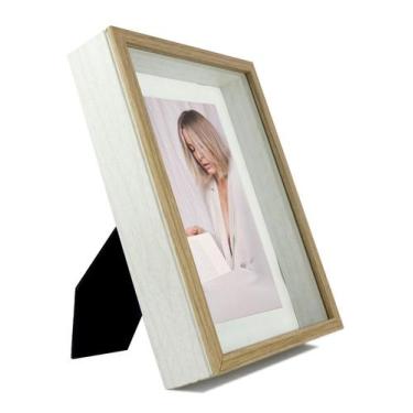 Imagem de Porta Retrato Foto 15x20 Branco Bege MDF Moldura Profunda - Mart Colle