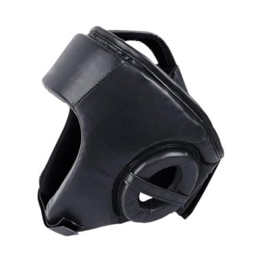 Imagem de rockible Capacete de boxe com proteção facial completa, forro de EVA, equipamento de proteção para testa e ouvidos, para kickboxing, MMA, Preto