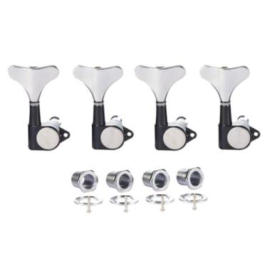 Imagem de KAISH Afinadores de baixo selados 18:1 com 4 cordas 18:1, teclas de afinação para baixo baixo Ibanez/Yamaha estilo acústico/elétrico preto com cromo