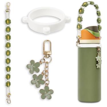 Imagem de Conjunto de alça e pingente para garrafa de água Owala 680 g, 946 ml, 1,13 g, Owala Kids, copo de café Owala FreeSip – Inclui alça de alça, para acessórios Owala & Stanley Cup (Camo Cool)