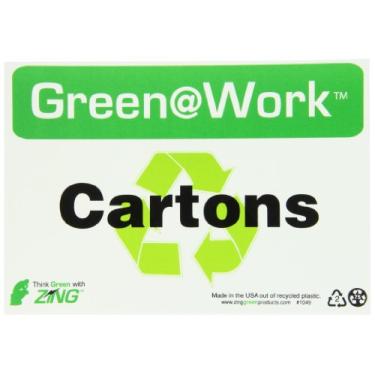 Imagem de Zing Green Products 1049 Placa de plástico reciclado verde no trabalho, preto/branco/verde, 25,4 cm de comprimento, 17,8 cm de largura