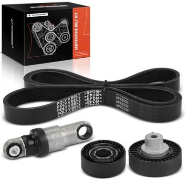 Imagem de A-Premium Kit de transmissão de correia serpentina do motor com tensor e polia intermediária compatível com BMW 320i, 323Ci, 323i, 325Ci, 325i, 325xi, 328Ci, 328i, 330Ci, 330i, 330xi, X5, 525i, 528i,
