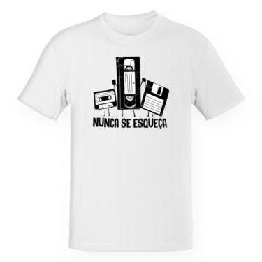 Imagem de Camiseta Unissex Nunca se esqueça K7 VHS e Disquete - Alearts, P
