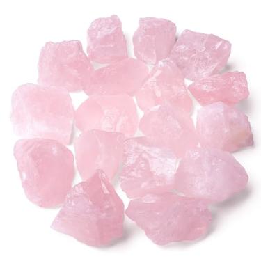 Imagem de DUQGUHO Quartzo rosa cristal natural quartzo a granel pedras de cristal de cura bruta reiki, pedra de cristal de reiki, pedra de cristal para cabbing fonte pedras preciosas de corte de polimento 0,23 kg