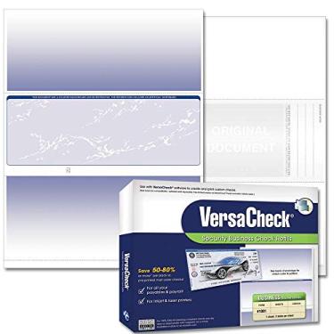 Imagem de VersaCheck Verificação segura - 1000 cheques de voucher de negócios em branco - Blue Prestige - Formulário nº 1001 de 1000 folhas - Faça check-in no meio